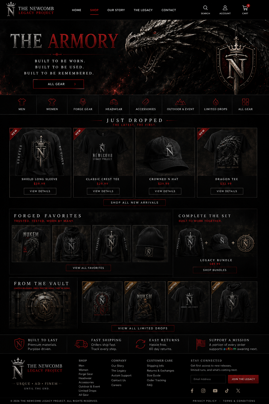 The Armory — Newcomb Legacy shop page